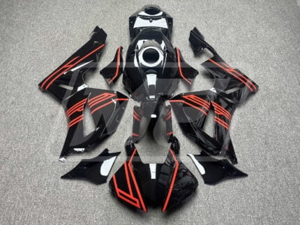 Honda CBR600RR 2013-2026 Gloss Black with Red ABS Fairings | Monster Fairings